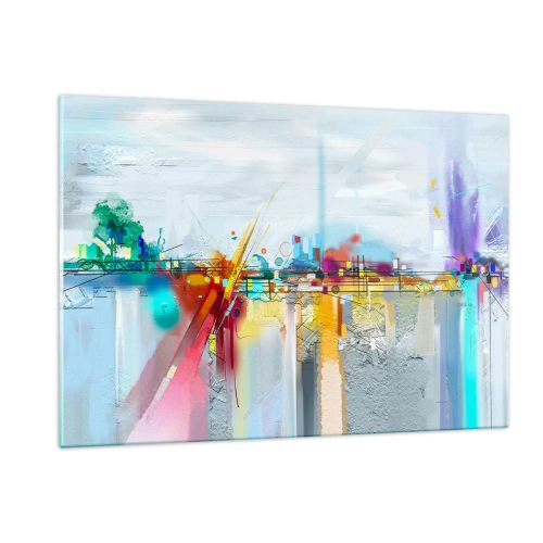 Obraz na skle - Most radosti nad riekou života - 120x80 cm