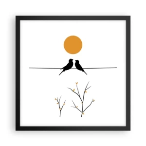 Plagát v čiernom ráme - Slávičí večer - 40x40 cm