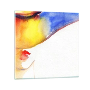 Obraz na skle - Portrét dámy    - 50x50 cm