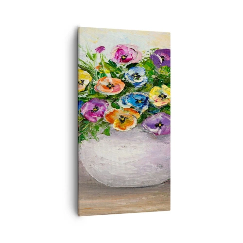 Obraz na plátne - Zátišie s bielou vázou - 55x100 cm