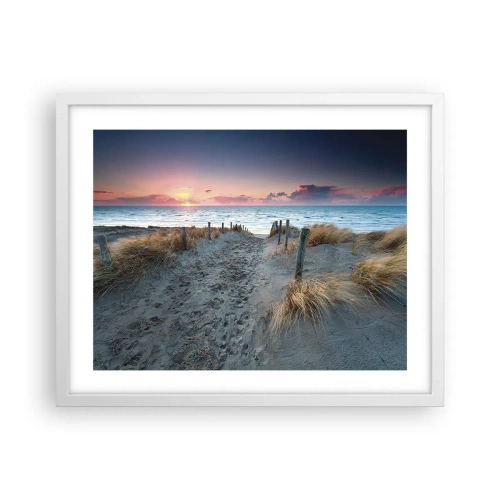 Plagát v bielom ráme - Šiel by som s tebou na kraj světa… - 50x40 cm