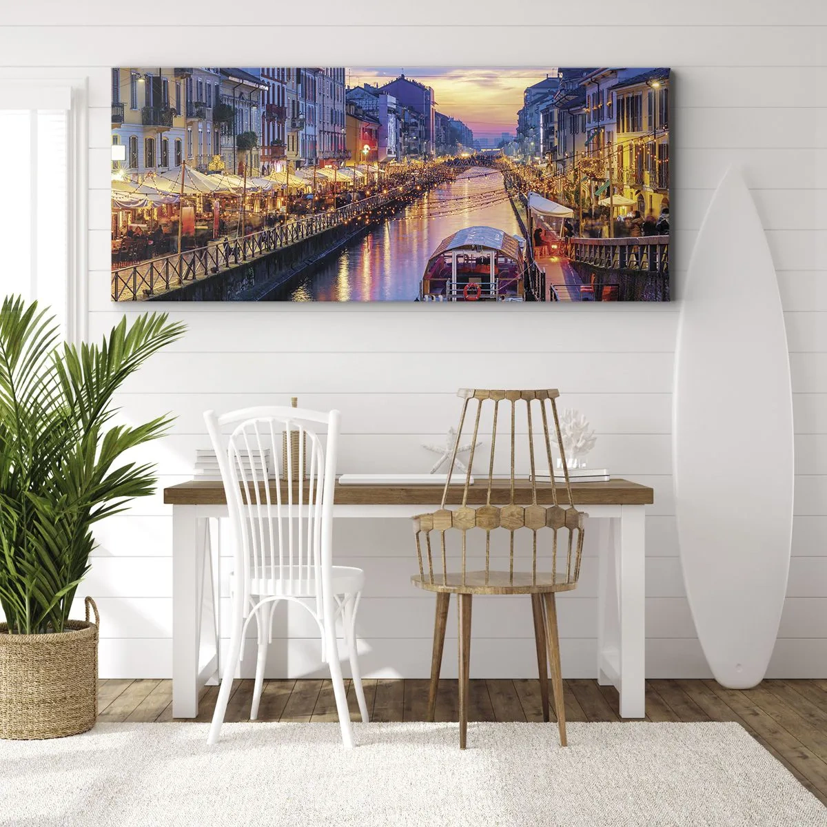 Obraz na plátne - Večer plný svetla a zábavy - 100x40 cm