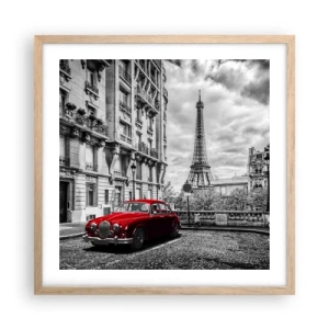 Plagát v ráme zo svetlého duba - Dravec v meste - 50x50 cm