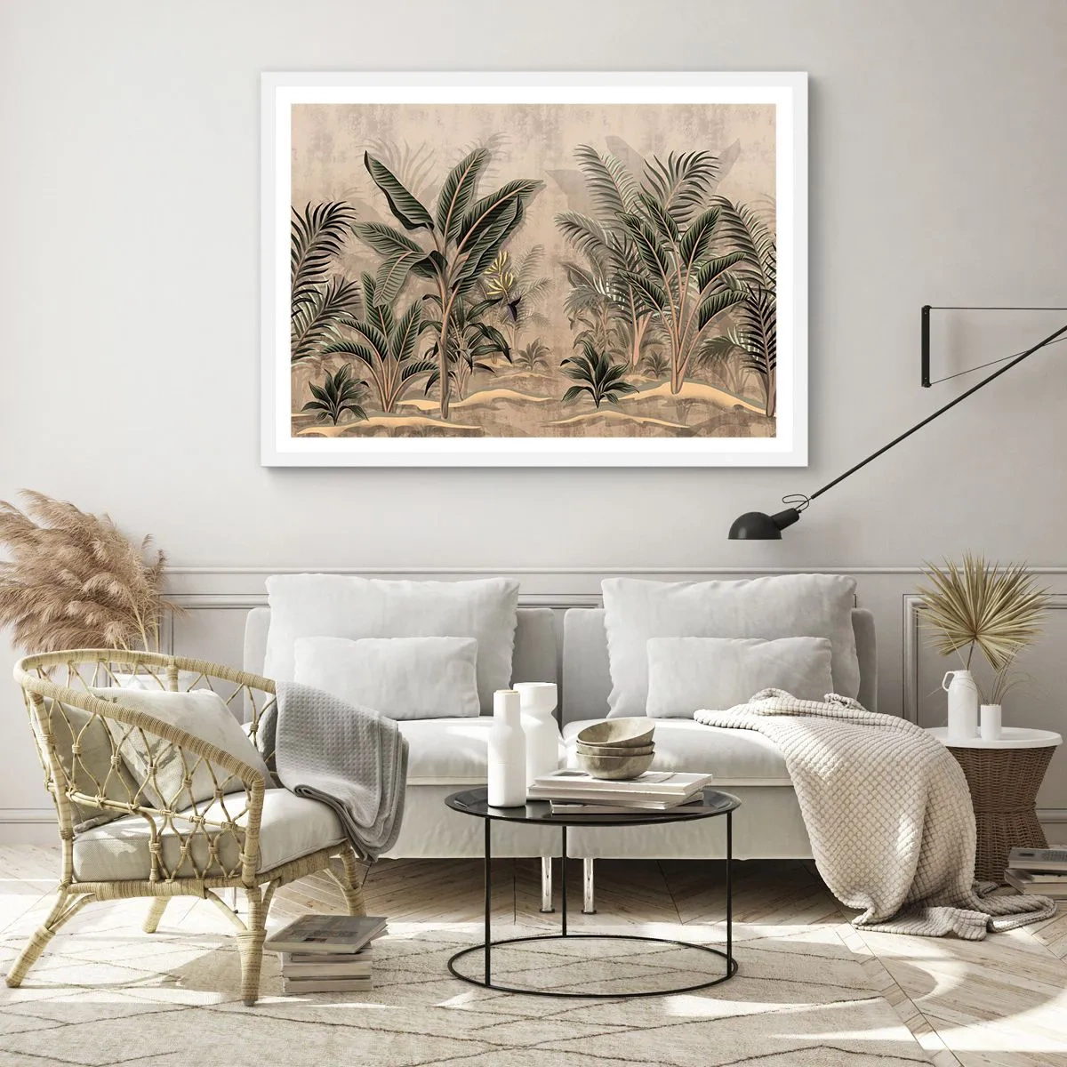 Plagát v bielom ráme - Rytina v koloniálnom štýle - 70x50 cm