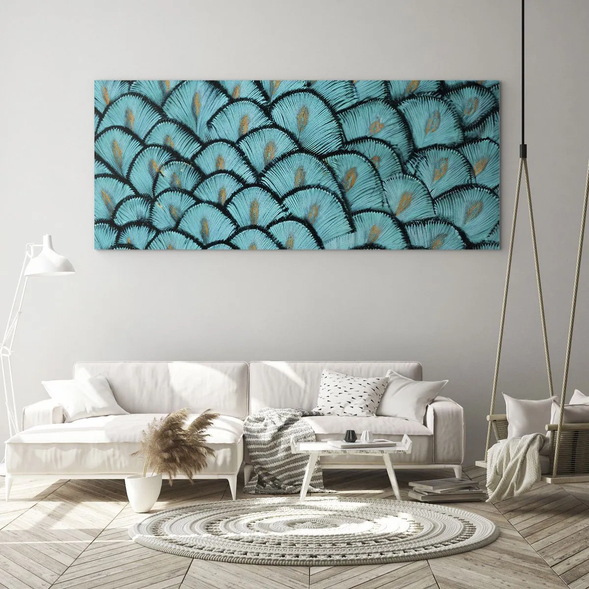 Obraz na skle - Veľká slávnosť peria - 100x40 cm