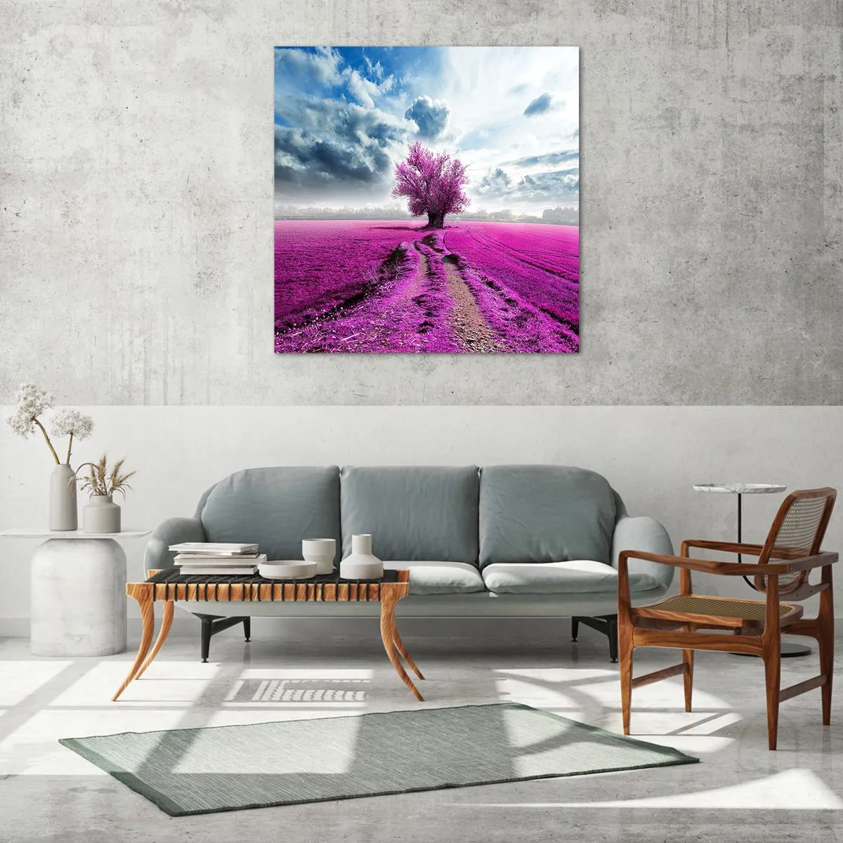 Obraz na skle - Vresoviská - divočina - 70x70 cm