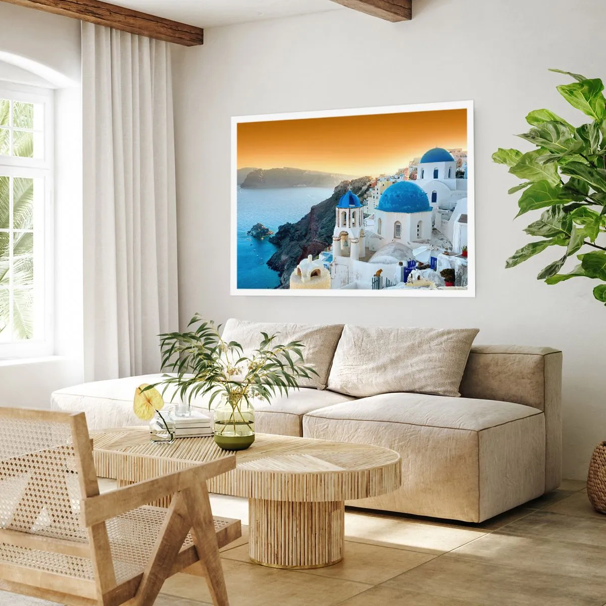 Plagát - Santorini - v náruči skál - 50x40 cm