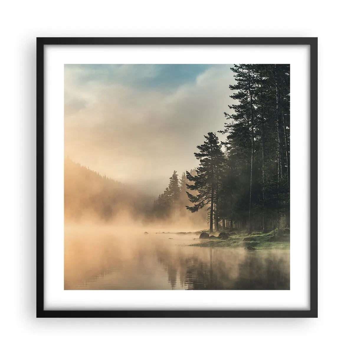 Plagát v čiernom ráme - Zrodenie dňa - 50x50 cm