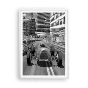 Plagát v bielom ráme - Kedysi dávno v Monte Carle - 70x100 cm