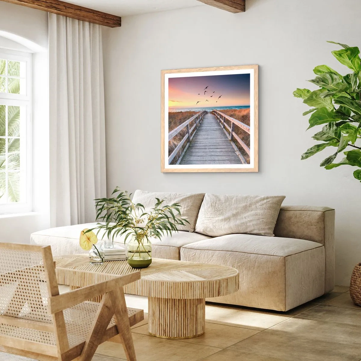 Plagát v ráme zo svetlého duba - Priestor pre vzostupy - 30x30 cm