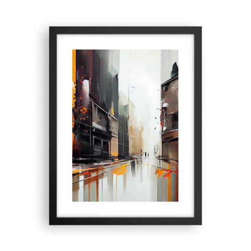 Plagát v čiernom ráme - Daždivý deň - 30x40 cm