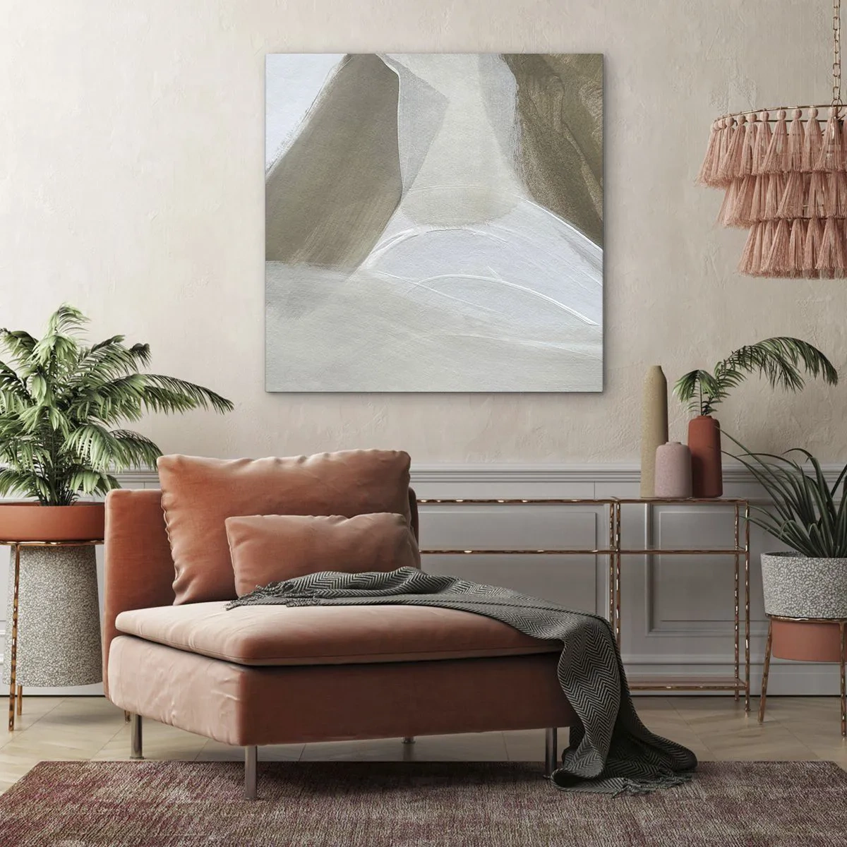 Obraz na plátne - Vlna bielej - 60x60 cm