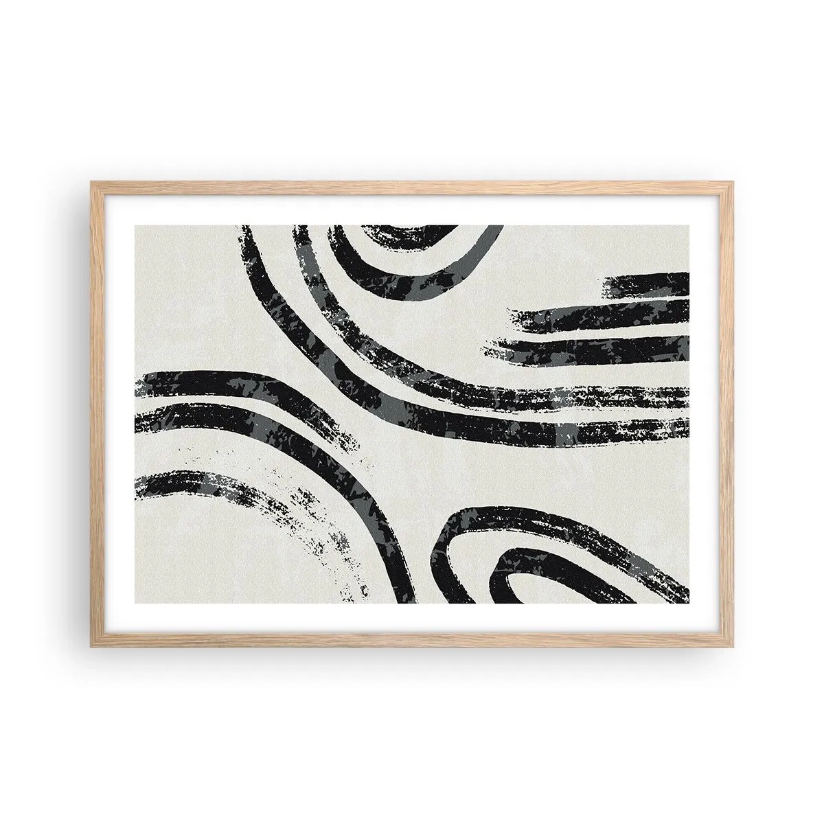 Plagát v ráme zo svetlého duba - Napoly zastavený - 70x50 cm