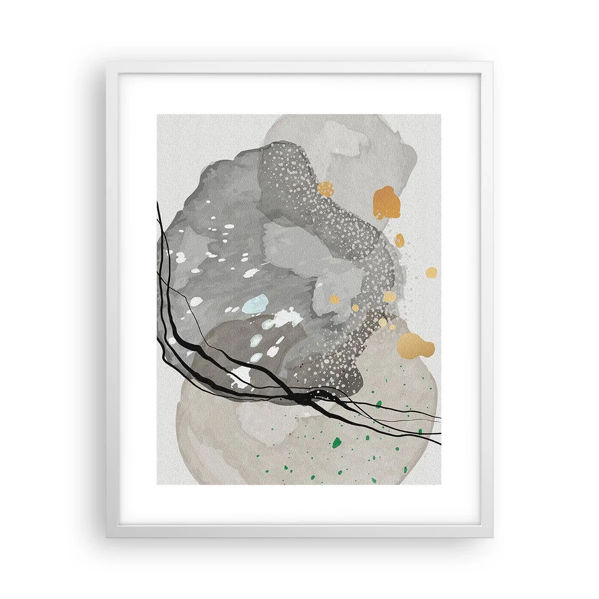 Plagát v bielom ráme - Organická kompozícia - 40x50 cm