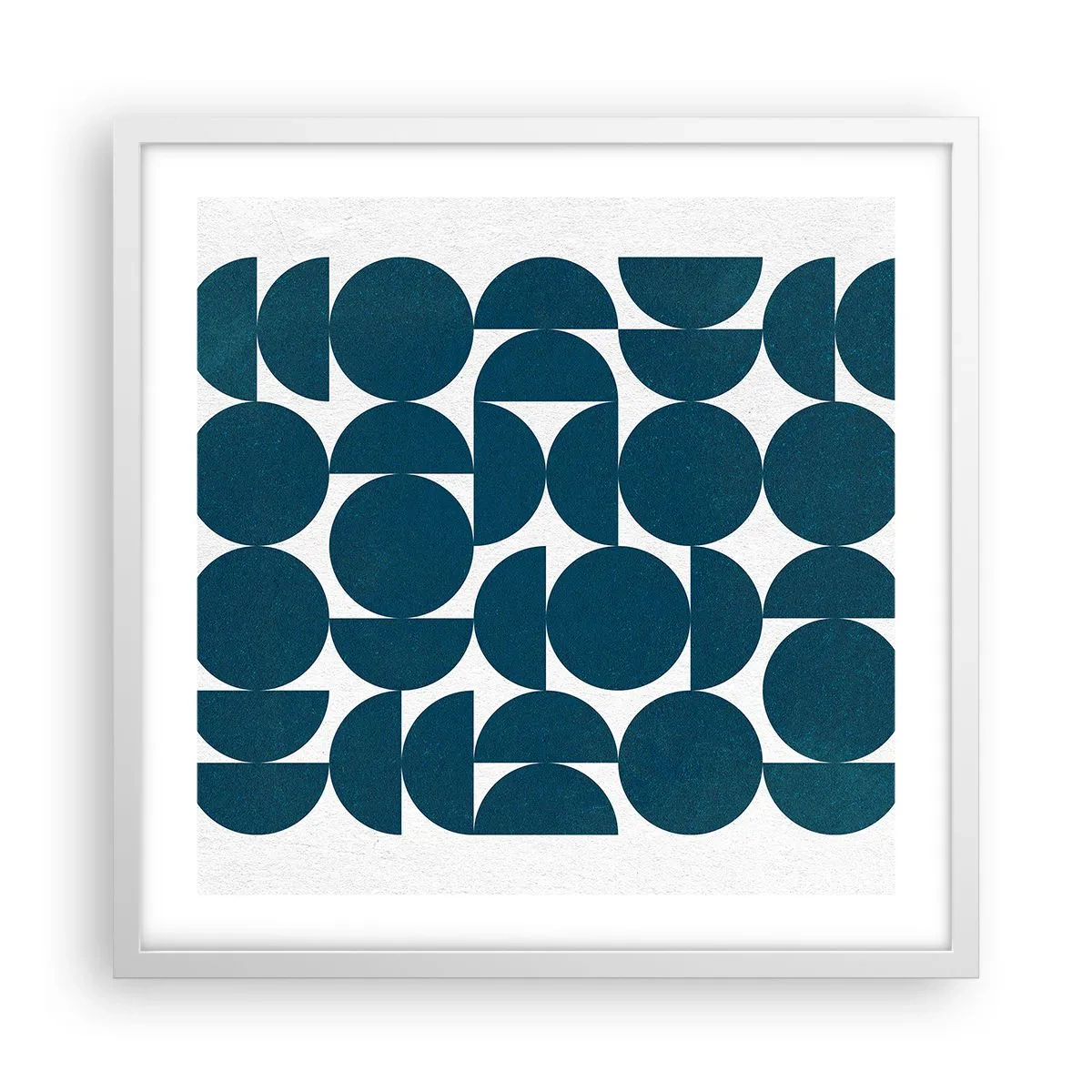 Plagát v bielom ráme - Kruhy a polkruhy - 50x50 cm