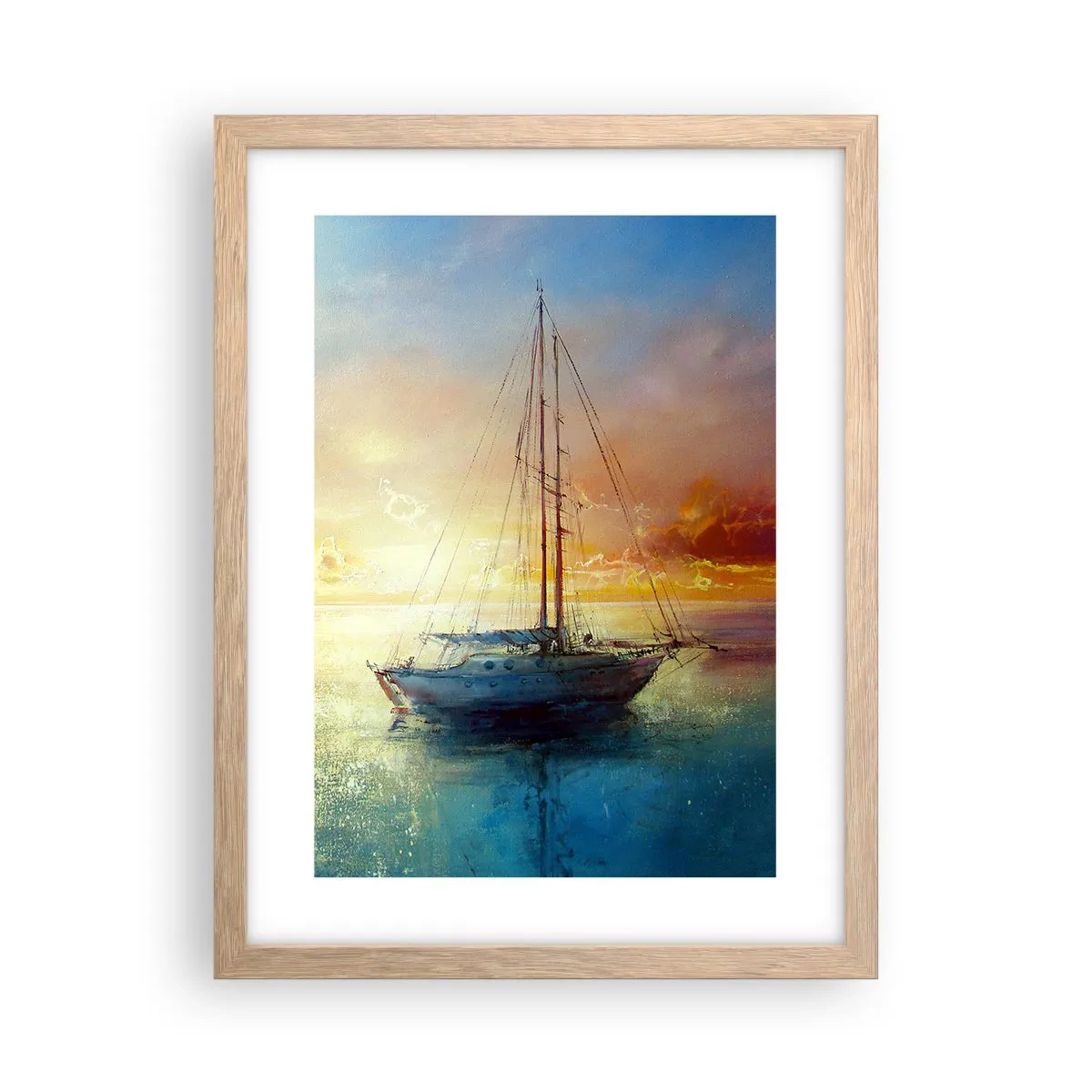 Plagát v ráme zo svetlého duba - V zlatom zálive - 30x40 cm