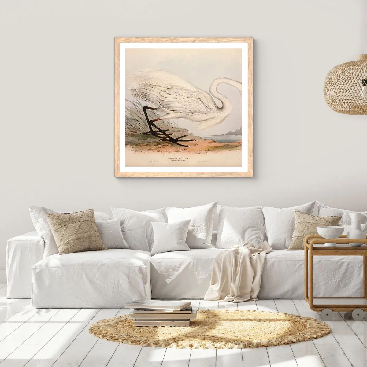 Plagát v ráme zo svetlého duba - Pani rákosín - 60x60 cm