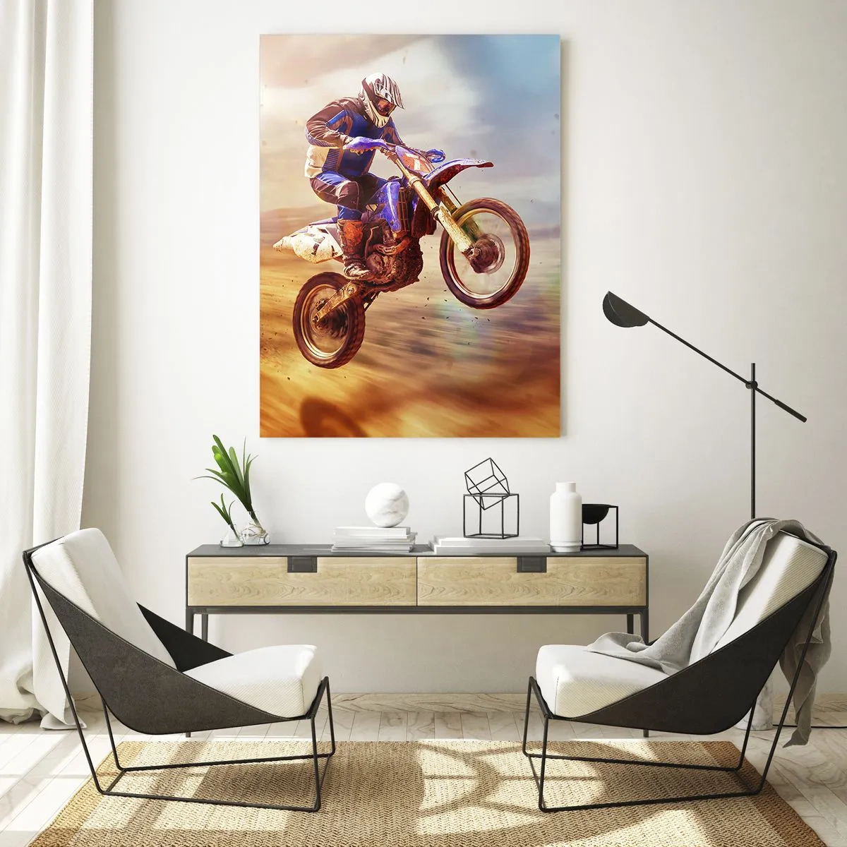 Obraz na skle - Motocyklové šialenstvo - 70x100 cm