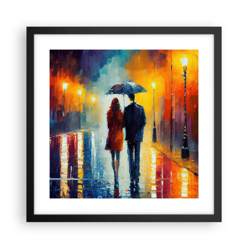 Plagát v čiernom ráme - Spolu – farebná noc - 40x40 cm