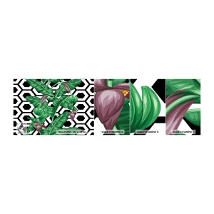 Vzorka samolepiacej fototapety Deluxe Sticker - Symetrická kompozícia od prírody - Abstrakcia, List, Kvetina - 100x30 cm