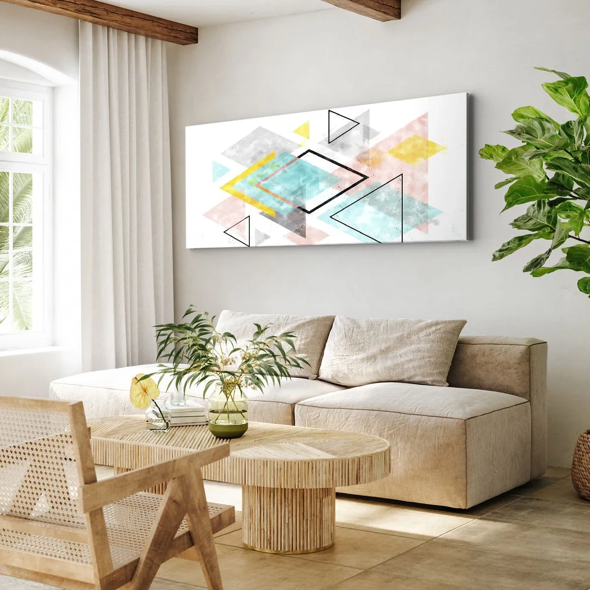 Obraz na plátne - Geometrická hračka - 140x50 cm