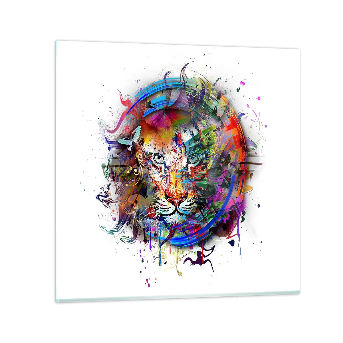 Obraz na skle - Skrýva sa za dúhovým závojom - 50x50 cm