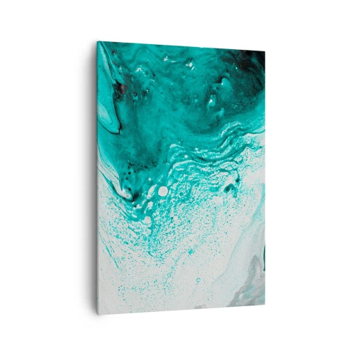 Obraz na plátne - Prepadnúť sa v bielej a tyrkysovej - 70x100 cm