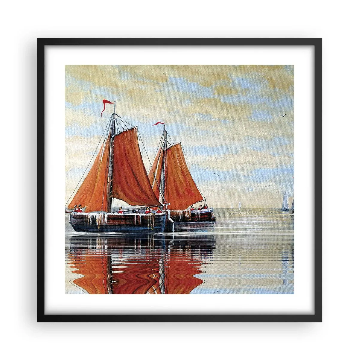 Plagát v čiernom ráme - Pluj, námorník… - 50x50 cm