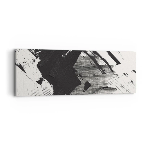 Obraz na plátne - Abstrakcia – expresia čiernej - 90x30 cm