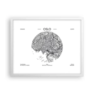 Plagát v bielom ráme - Anatómia Osla - 50x40 cm