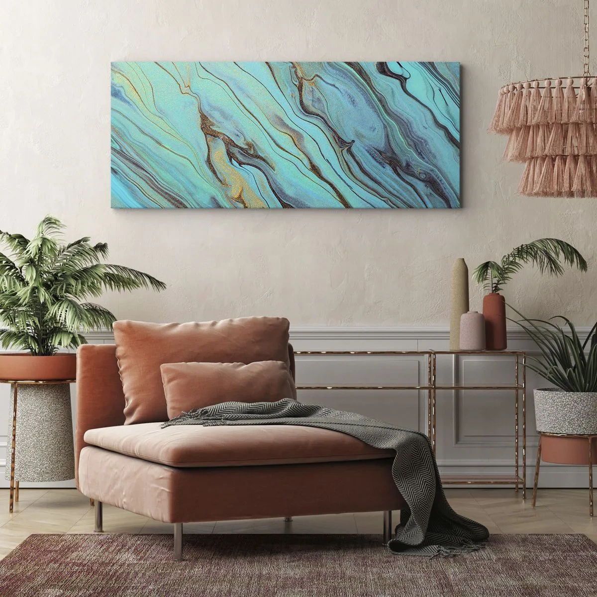 Obraz na plátne - Tyrkysový príliv - 160x50 cm
