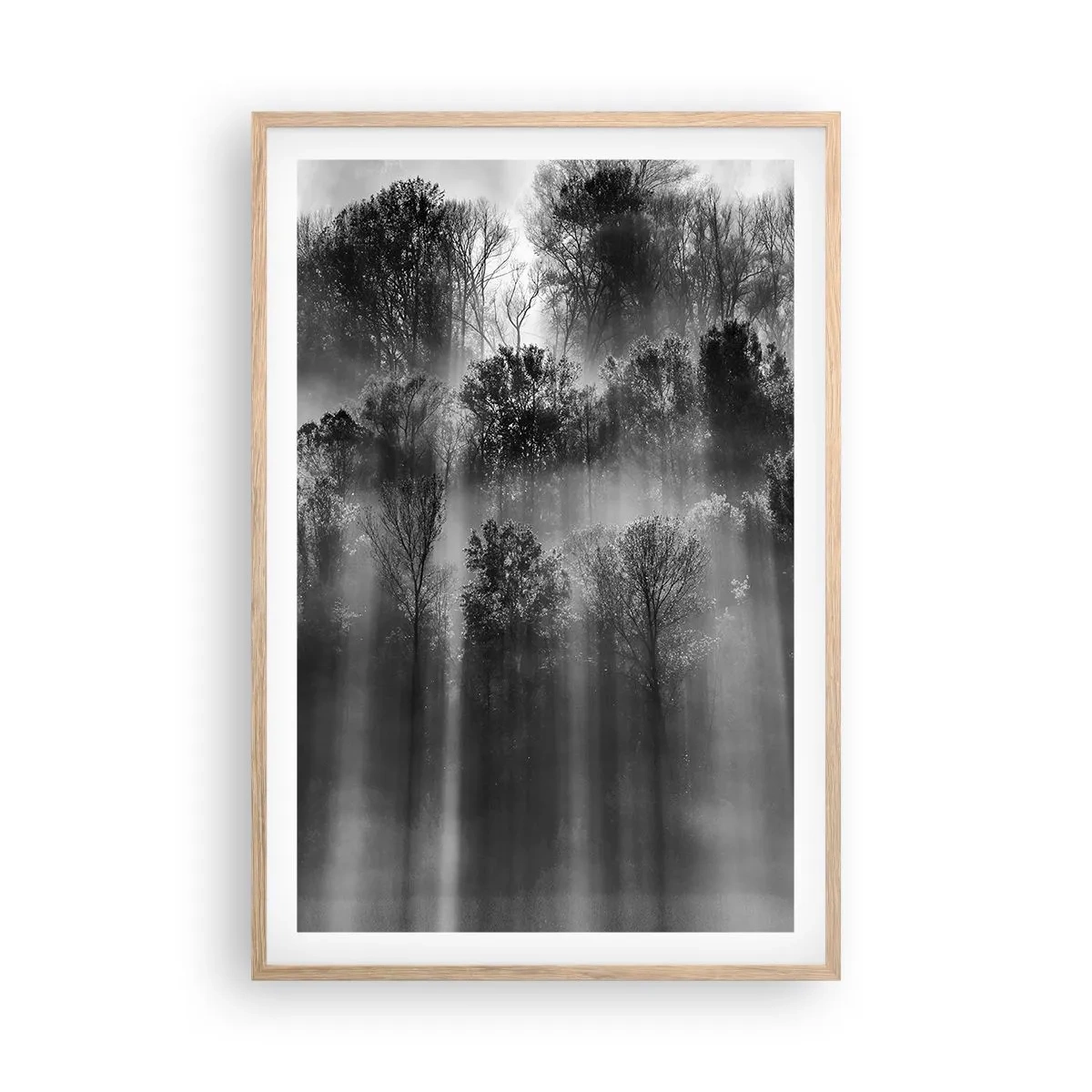 Plagát v ráme zo svetlého duba - V lúčoch svetla - 61x91 cm