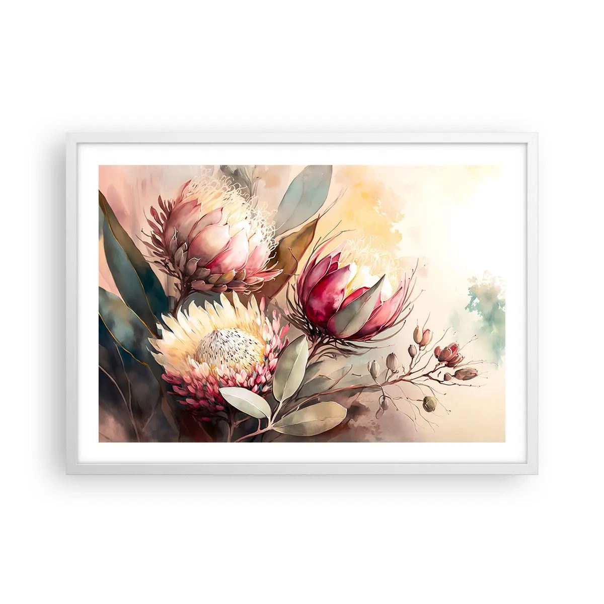 Plagát v bielom ráme - Z profilu a en face - 70x50 cm