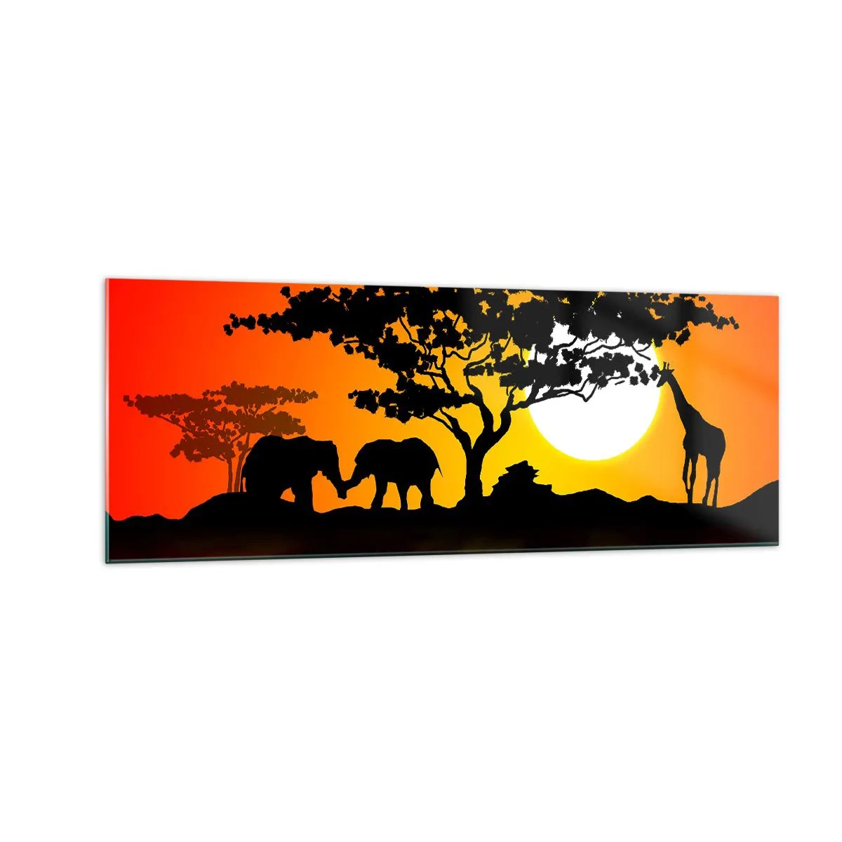 Obraz na skle - Stretnutie na savane - 140x50 cm