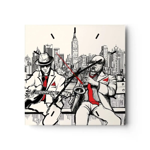 Nástenné hodiny - Newyorská improvizácia - 30x30 cm