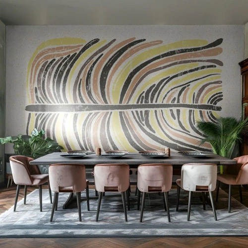 Fototapeta Premium Canvas - Abstrakcia plná života - Boho, Minimalizmus, Pastel - 200x140 cm