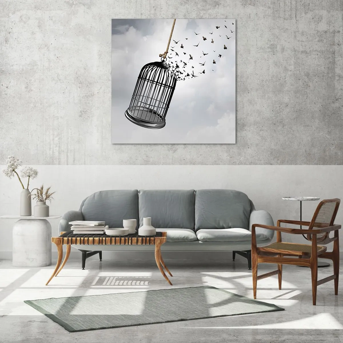 Obraz na skle - Viera… nádej… sloboda! - 60x60 cm