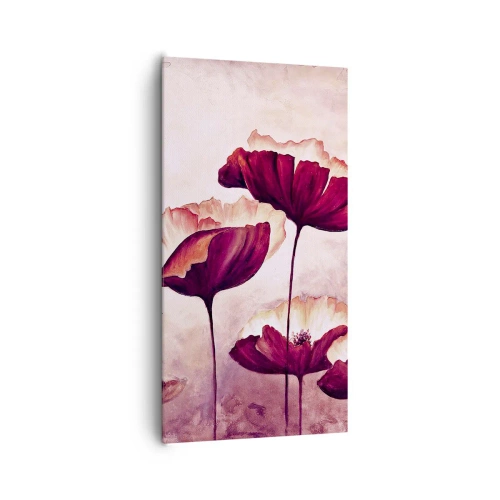 Obraz na plátne - Červený a biely plátok - 65x120 cm