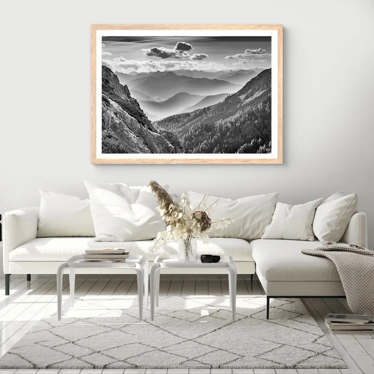 Plagát v ráme zo svetlého duba - Až k horizontu - 91x61 cm