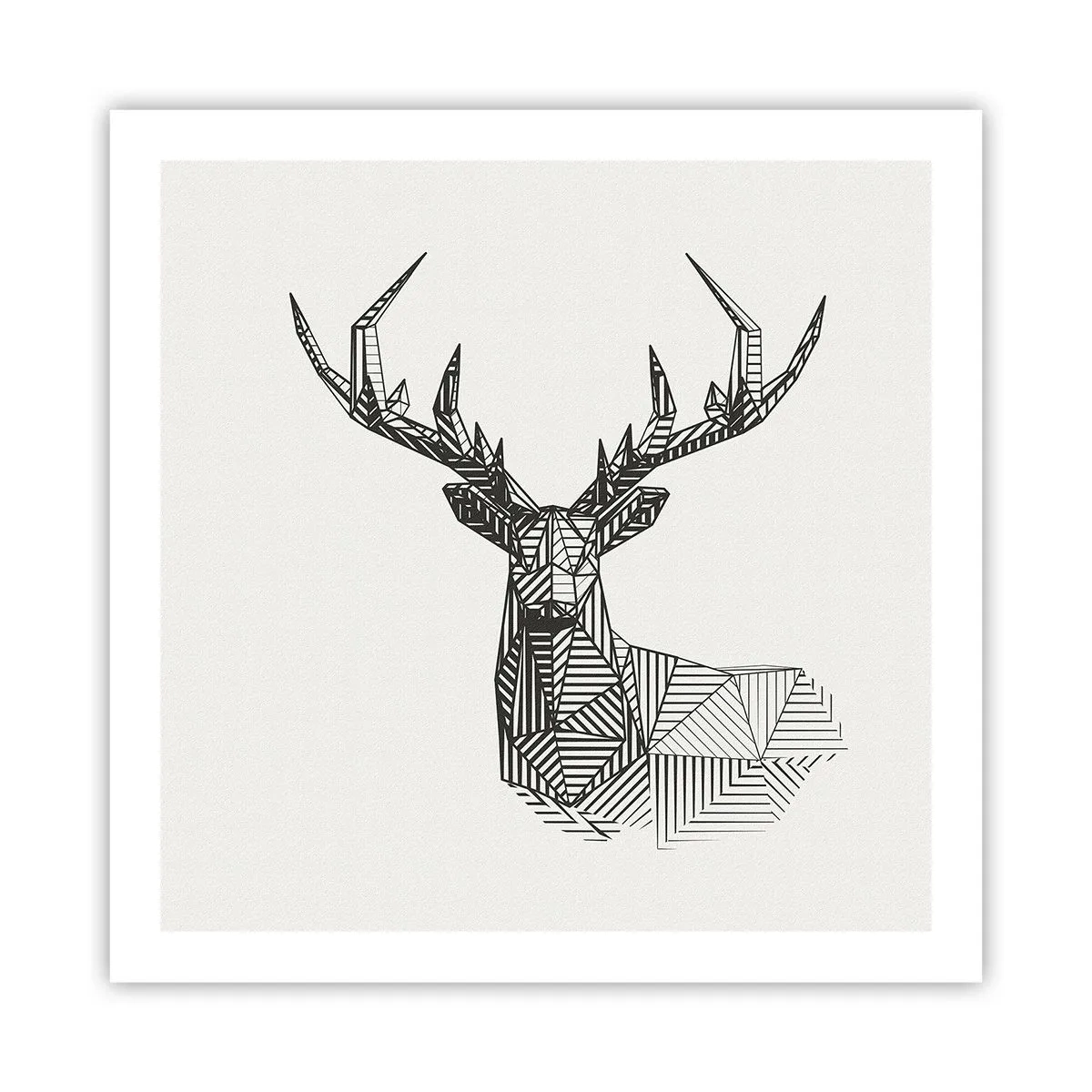 Plagát - Jeleň v kubistickom štýle - 60x60 cm