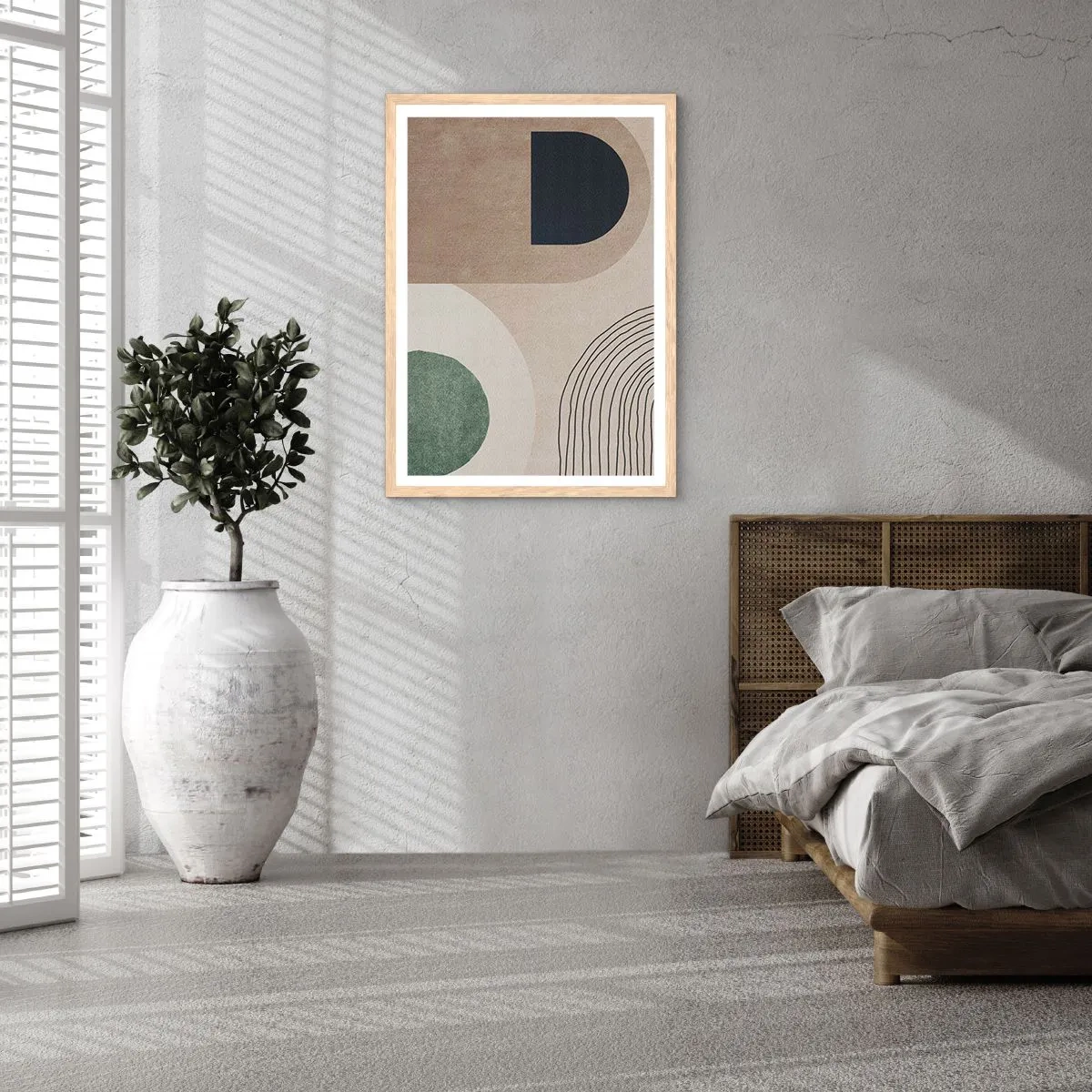 Plagát v ráme zo svetlého duba - Nežnosť oválu - 40x50 cm