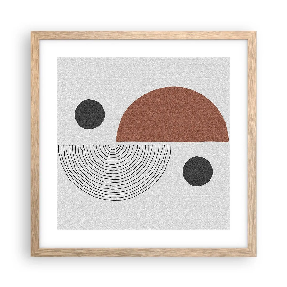 Plagát v ráme zo svetlého duba - Dokonalosť kruhu - 40x40 cm