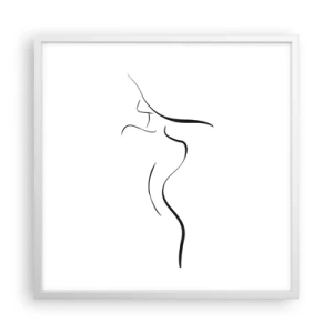 Plagát v bielom ráme - Nepolapiteľná ako vlna - 60x60 cm