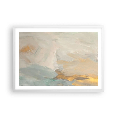 Plagát v bielom ráme - Abstrakcia – krajina nehy - 70x50 cm
