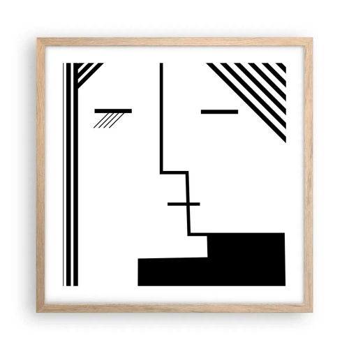 Plagát v ráme zo svetlého duba - Proste bozk - 50x50 cm