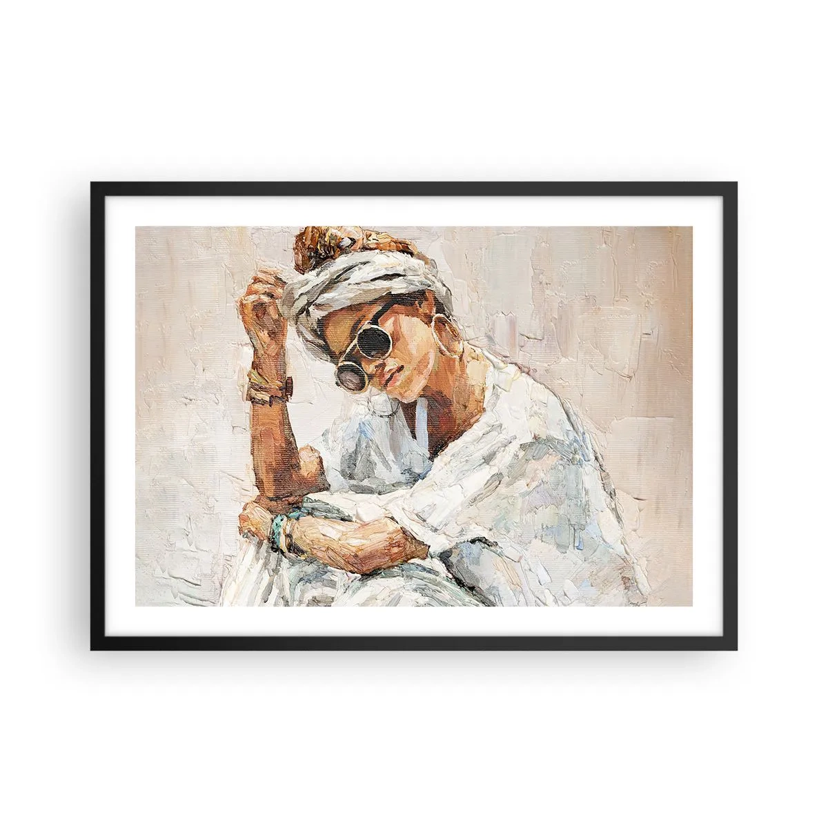 Plagát v čiernom ráme - Portrét v plnom slnku - 70x50 cm