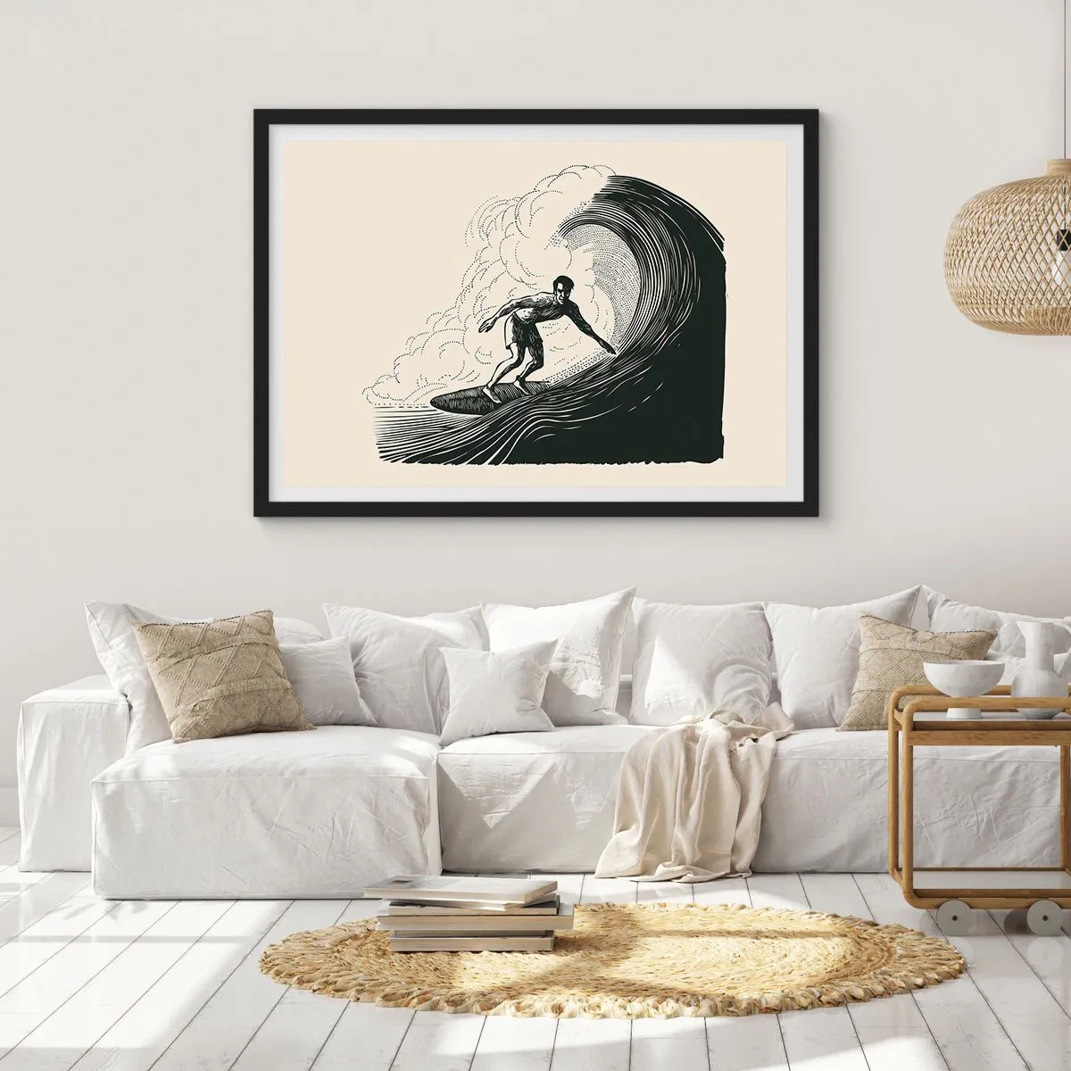Plagát v čiernom ráme - Kráľ vĺn - 70x50 cm