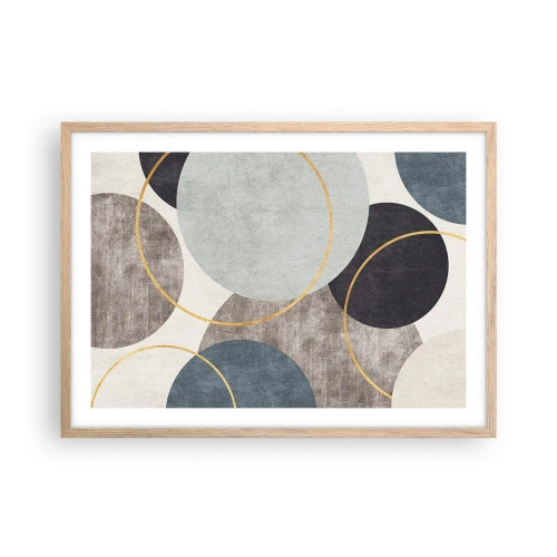 Plagát v ráme zo svetlého duba - Kruh za kruhom - 70x50 cm