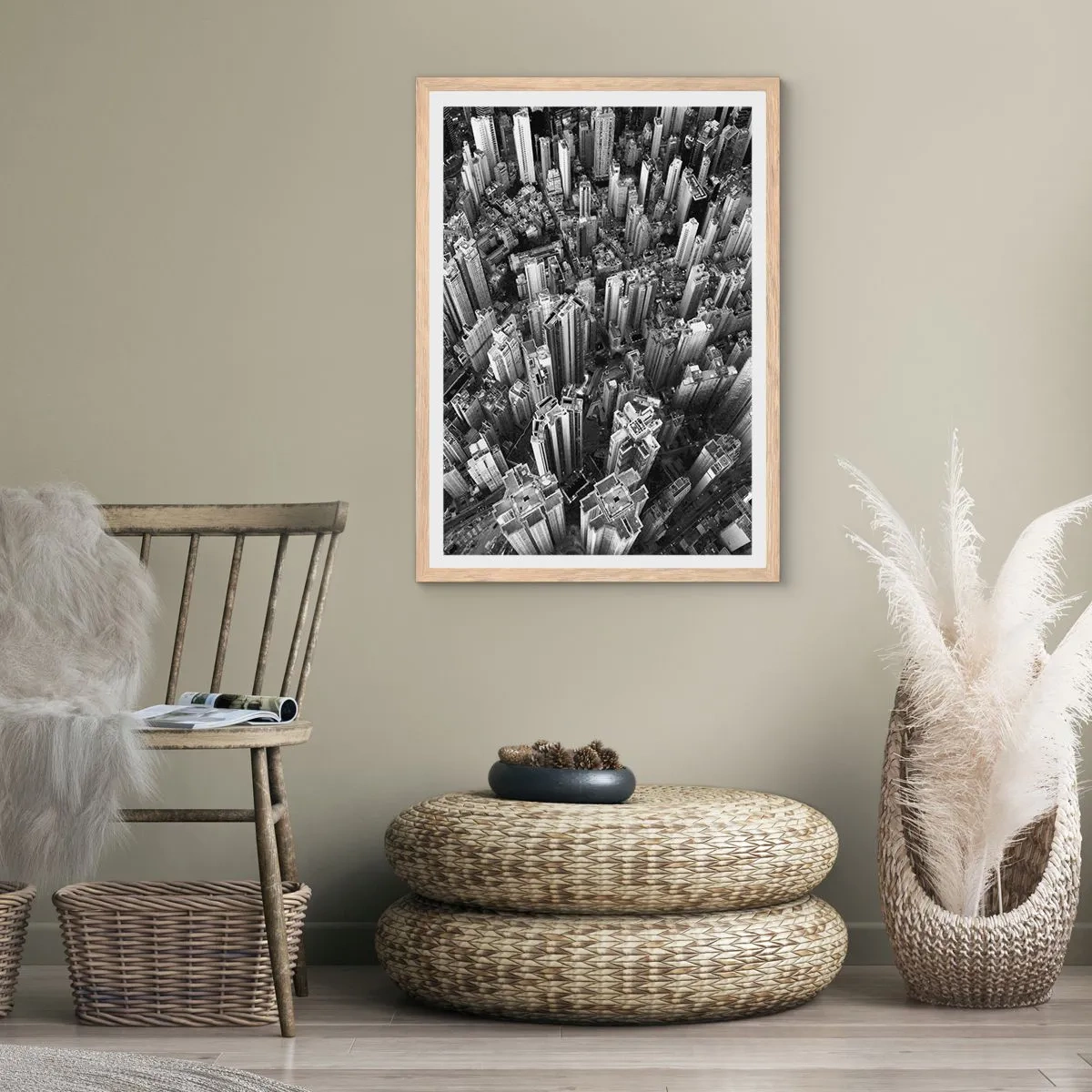 Plagát v ráme zo svetlého duba - Stále vyššie a vyššie - 50x70 cm