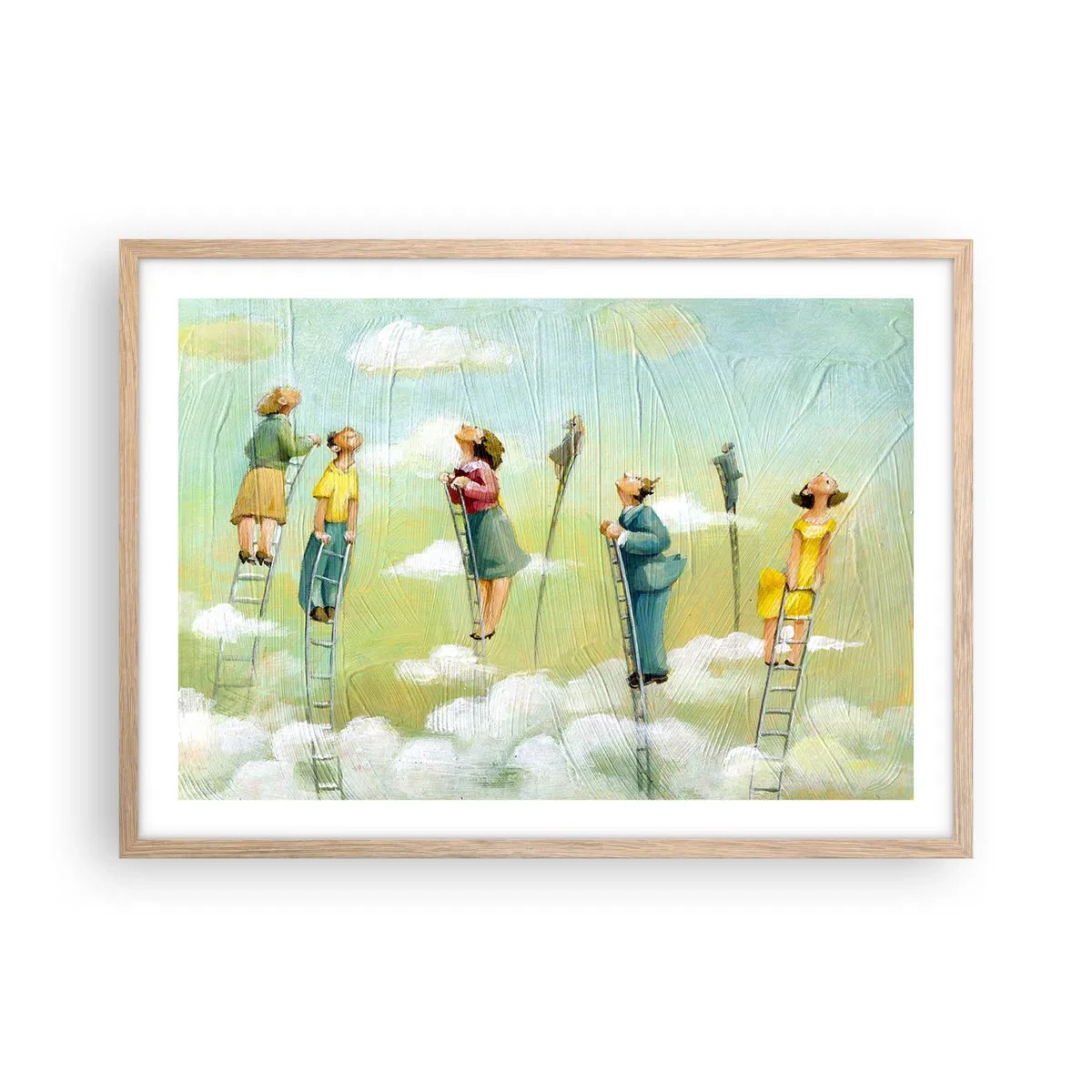 Plagát v ráme zo svetlého duba - Za svojim snom - 70x50 cm